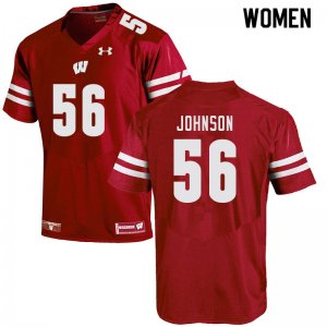 Women's Wisconsin Badgers NCAA #56 Rodas Johnson Red Authentic Under Armour Stitched College Football Jersey HS31O55HV